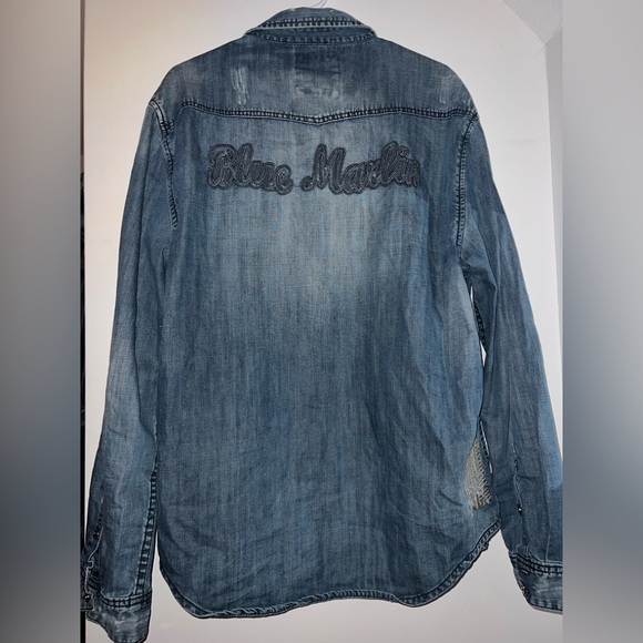 Hama Denium Co. Y2K Vintage Premium Collection Distressed Denim Jacket Size XL - Picture 8 of 8